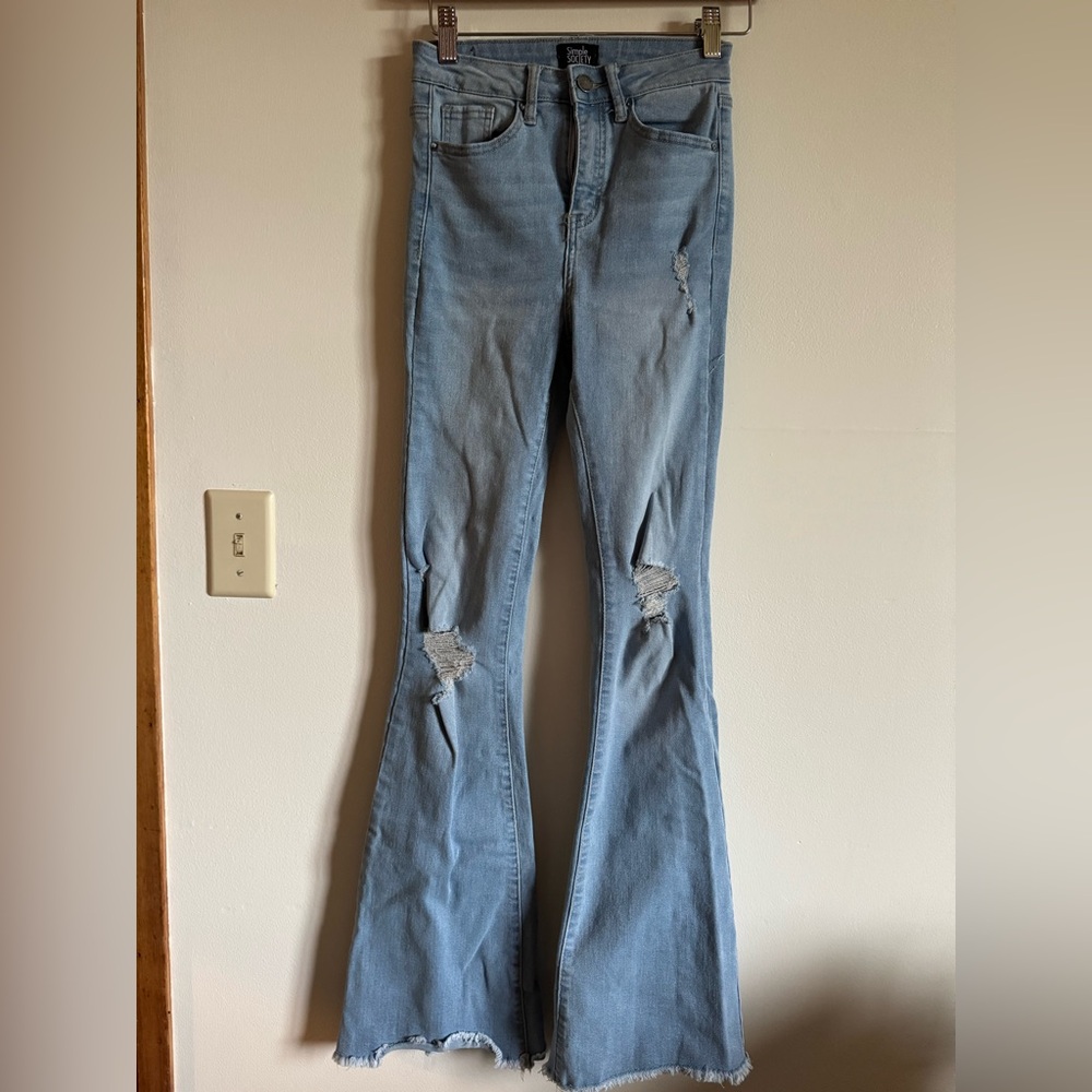Women's Light Blue Flared Jeans